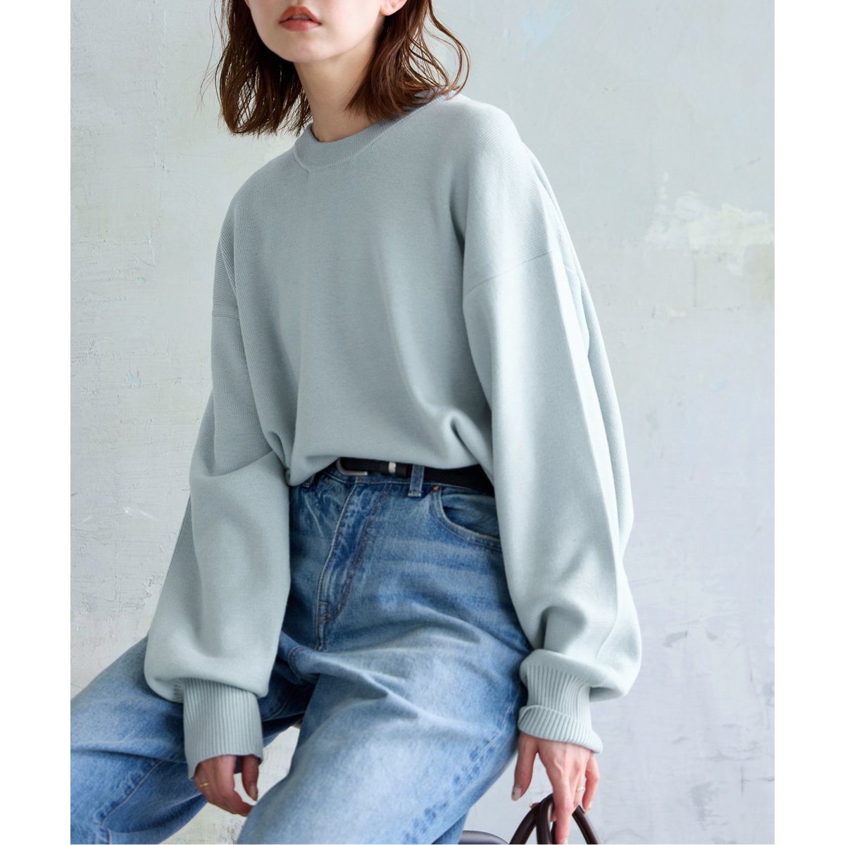 WEB・一部店舗限定》コットンストレッチバルーンスリーブプル