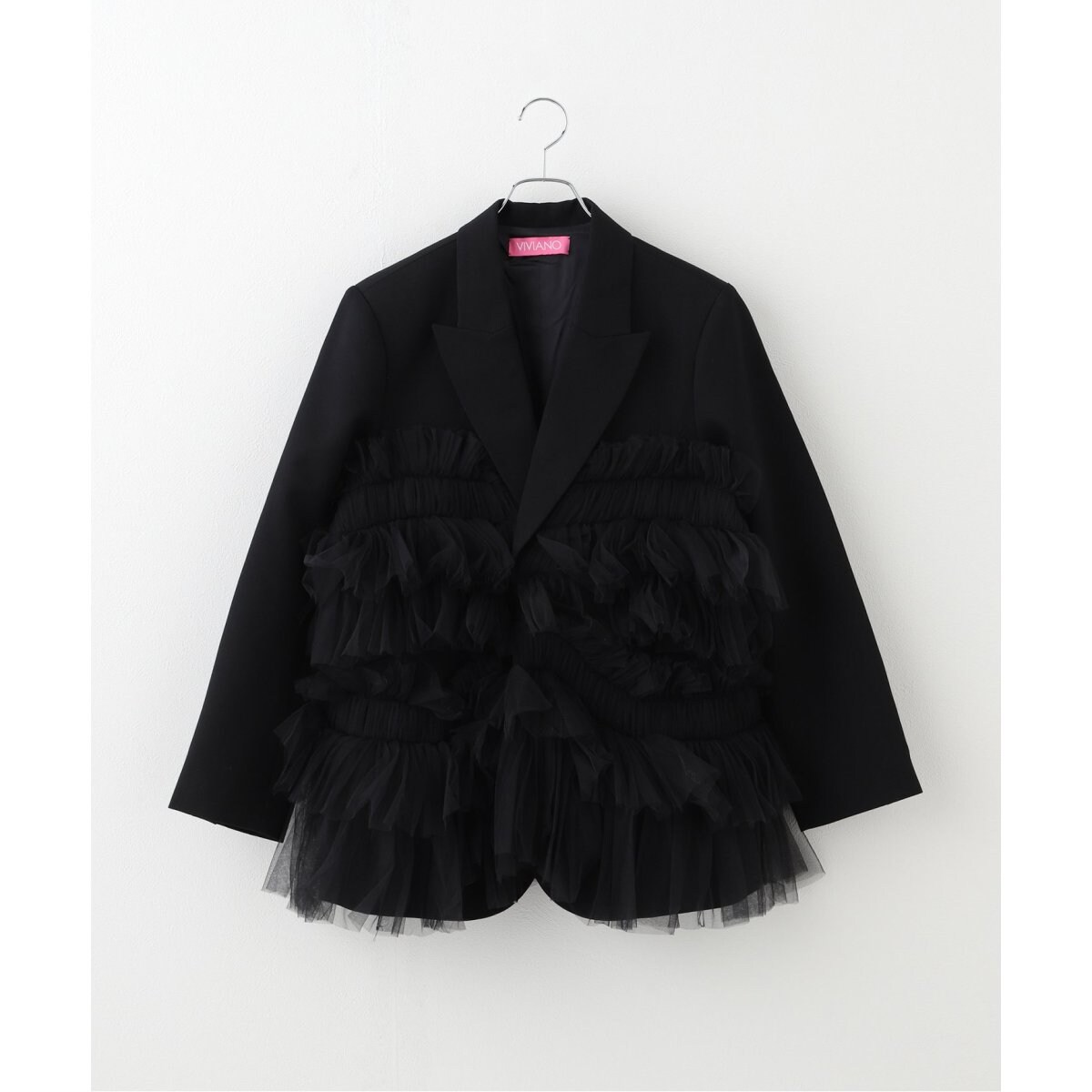 VIVIANO / ヴィヴィアーノ】Gathered Tulle Blazer VS-AW24J0
