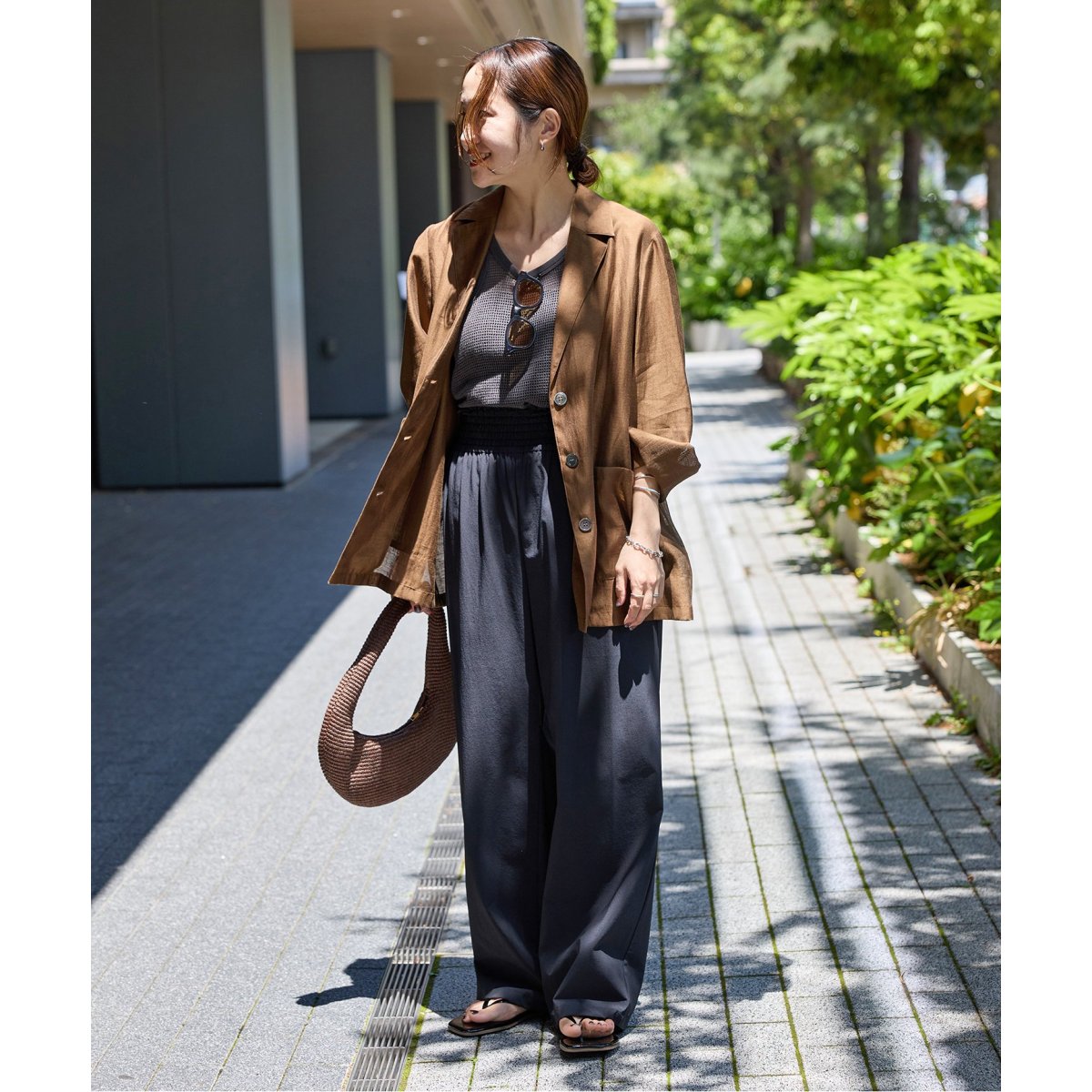 美品☆ジャーナルスタンダードのナイロンストレッチワイドパンツ JOURNAL STANDARD｜《WEB限定追加》【接触冷感/防しわ/洗える/撥