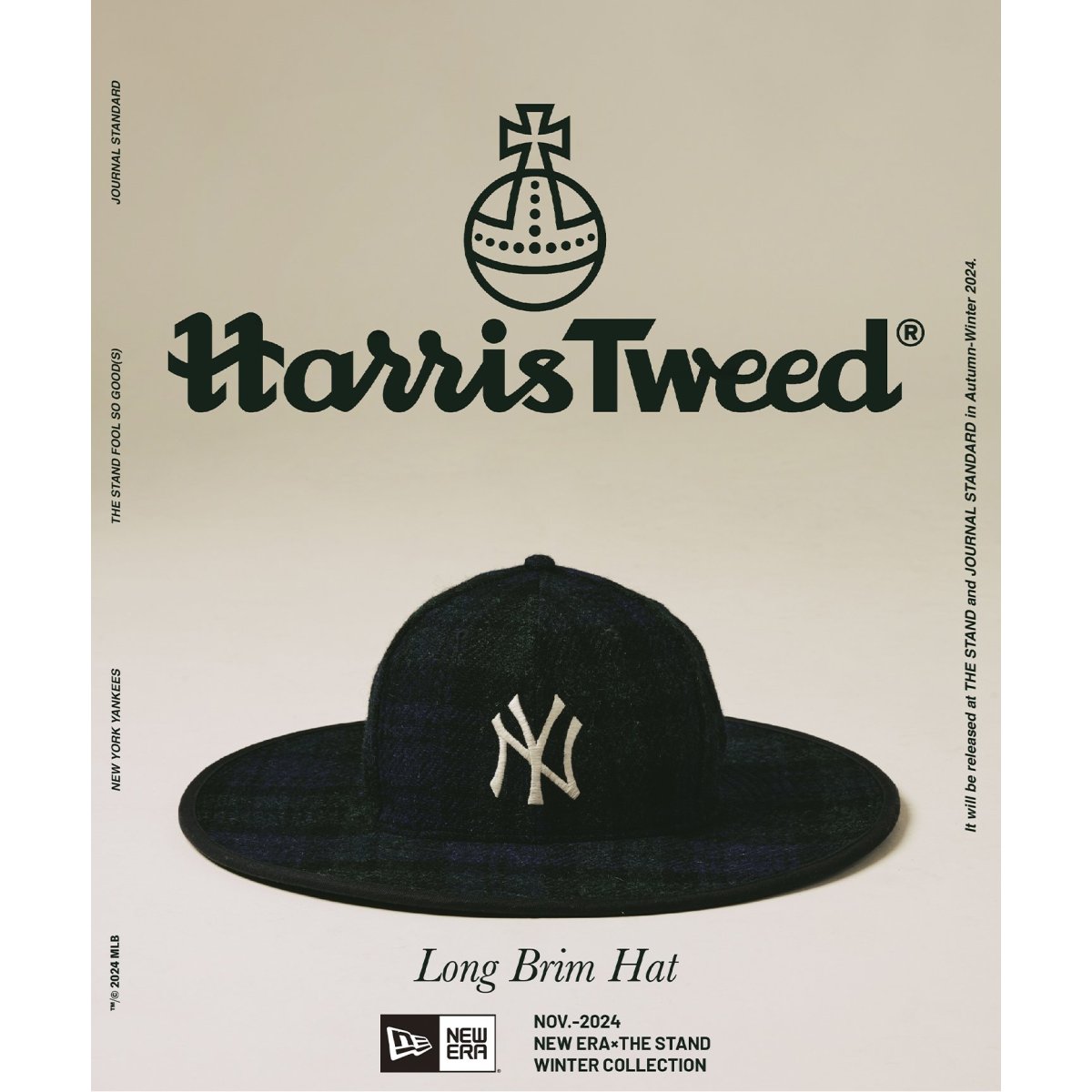 New era Harris Tweed ブリムハット　別注 NEW ERA / ニューエラ 別注 NY Long Brim Hat Harris Tweed