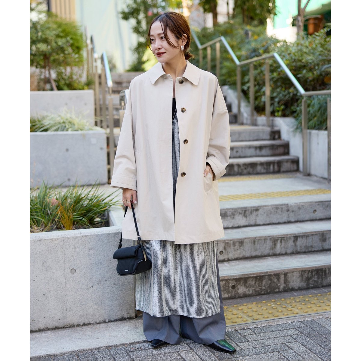 ジャーナルスタンダードコットンリネンワイドステンカラーコート