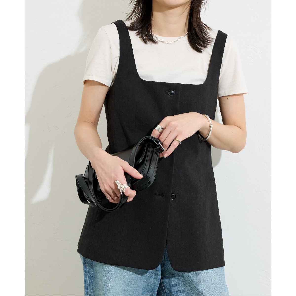 JOURNAL STANDARD✖️金子綾　ホワイトベスト　BOXYベスト AYA KANEKO×JOURNALSTANDARD】BOXYベスト