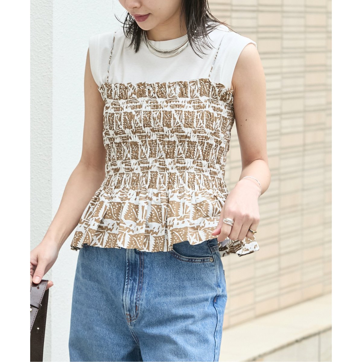 美品△TICCA × スピック&スパン別注//No.3 スクエアチュニックシャツ