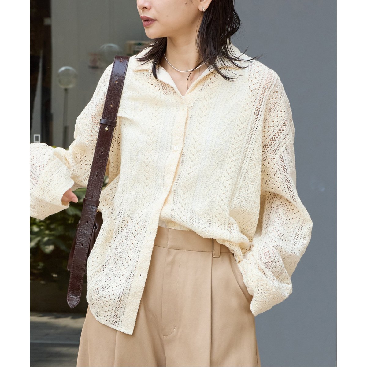 ジャーナルスタンダード　コットンコードレースSH コットンコードレースシャツ（シャツ／ブラウス）｜JOURNAL