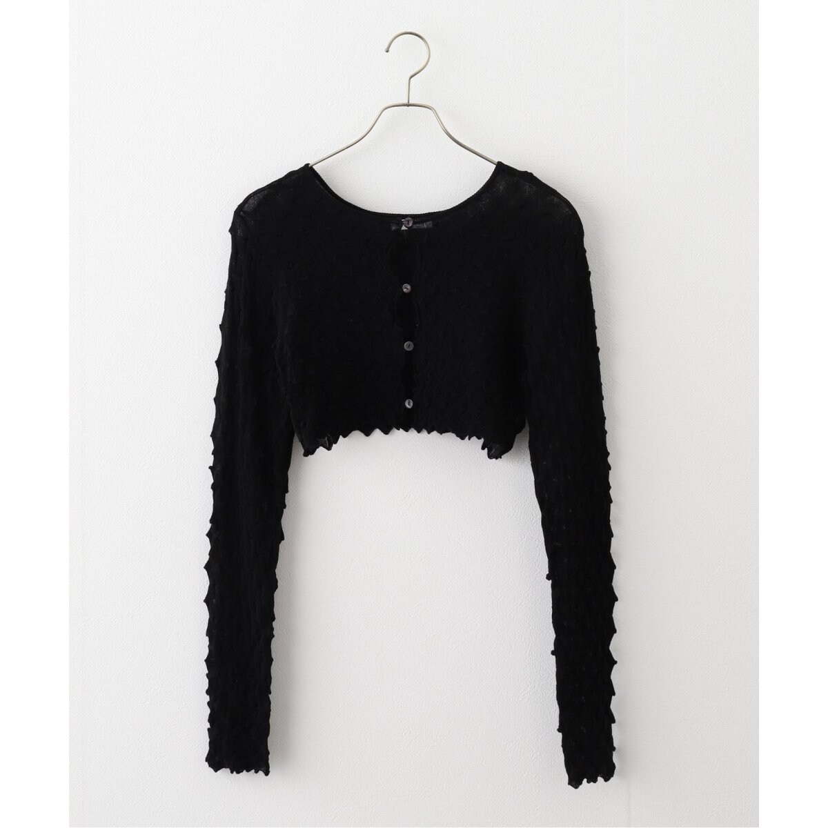 BLACK】OPEN SESAME CLUB sheerlattice tops
