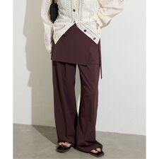【＆FUNCTION】【接触冷感/撥水】ナイロンストレッチレイヤードパンツ