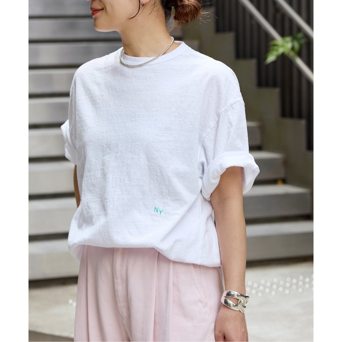 【web完売品】アダムエロペ バウンスカフスプルオーバー 接触冷感 ADAM ET ROPE' tシャツ 「接触冷感」・「UVカット」バウンス