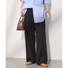 《追加4》【撥水/接触冷感/洗える/UVカット】リネンナイロンストレッチワイドパンツ