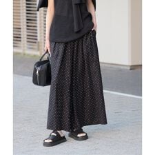《追加2》【洗える】レーヨン麻タックワイドキュロット