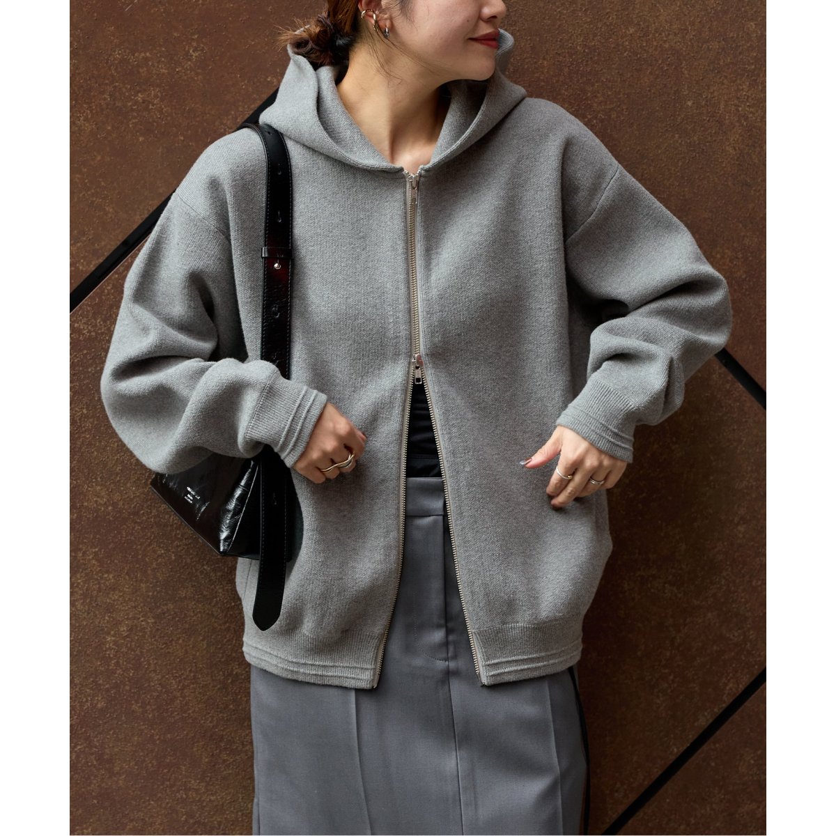 定番】モヘアミックス オーバーサイズ クルーネックカーディガン