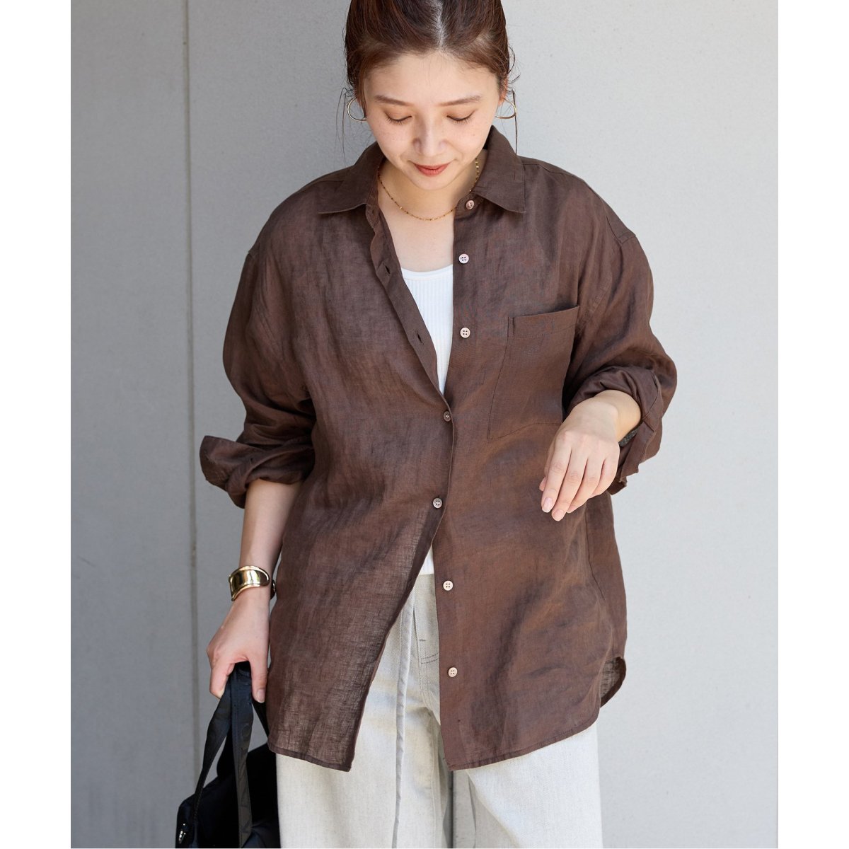 JORNAL STANDARD リネンスキッパープルオーバーシャツ F ベージュ JORNAL STANDARD リネンスキッパープルオーバーシャツ F