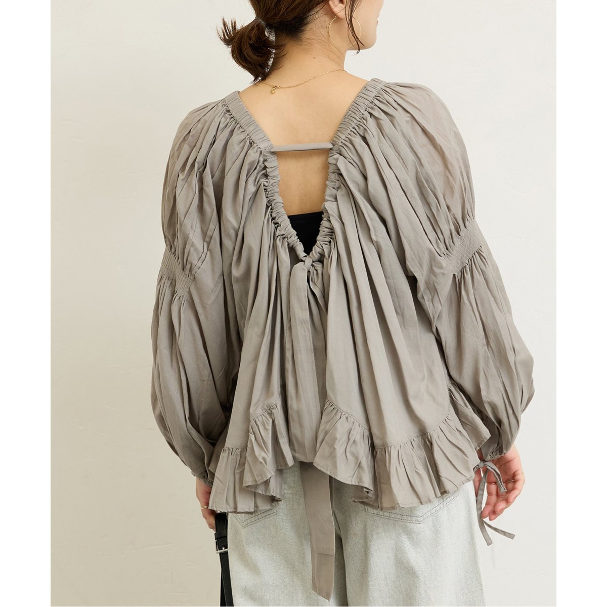nude vintage×JOURNAL STANDARD】スモッキングカラーブラウス