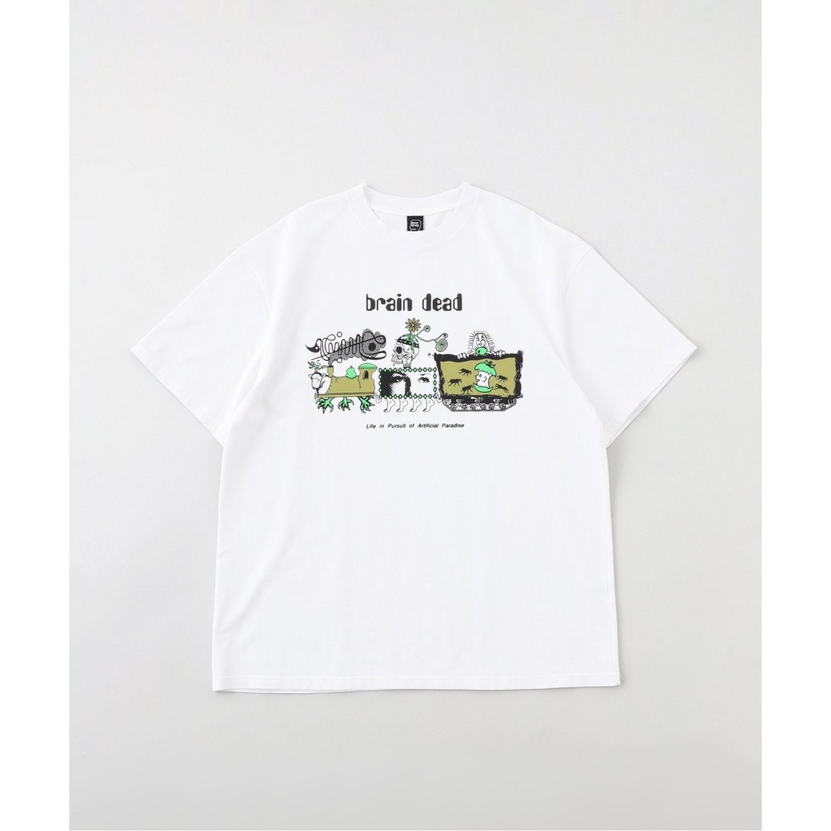 【関送無料】 Brain Dead Artificial Paradise ロゴ Tシャツ BRAIN DEAD|ブレインデッド】ARTIFICIAL PARADISE T-SHIRT(WHITE