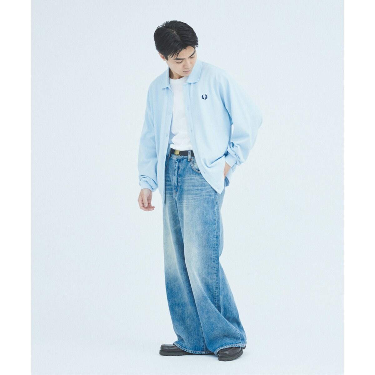 FRED PERRY / フレッドペリー 別注 フル ボタン ピケ ポロシャツ