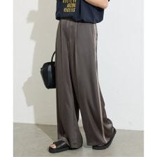 《追加予約》【＆FUNCTION】【接触冷感/洗える】マットサテンワイドパンツ