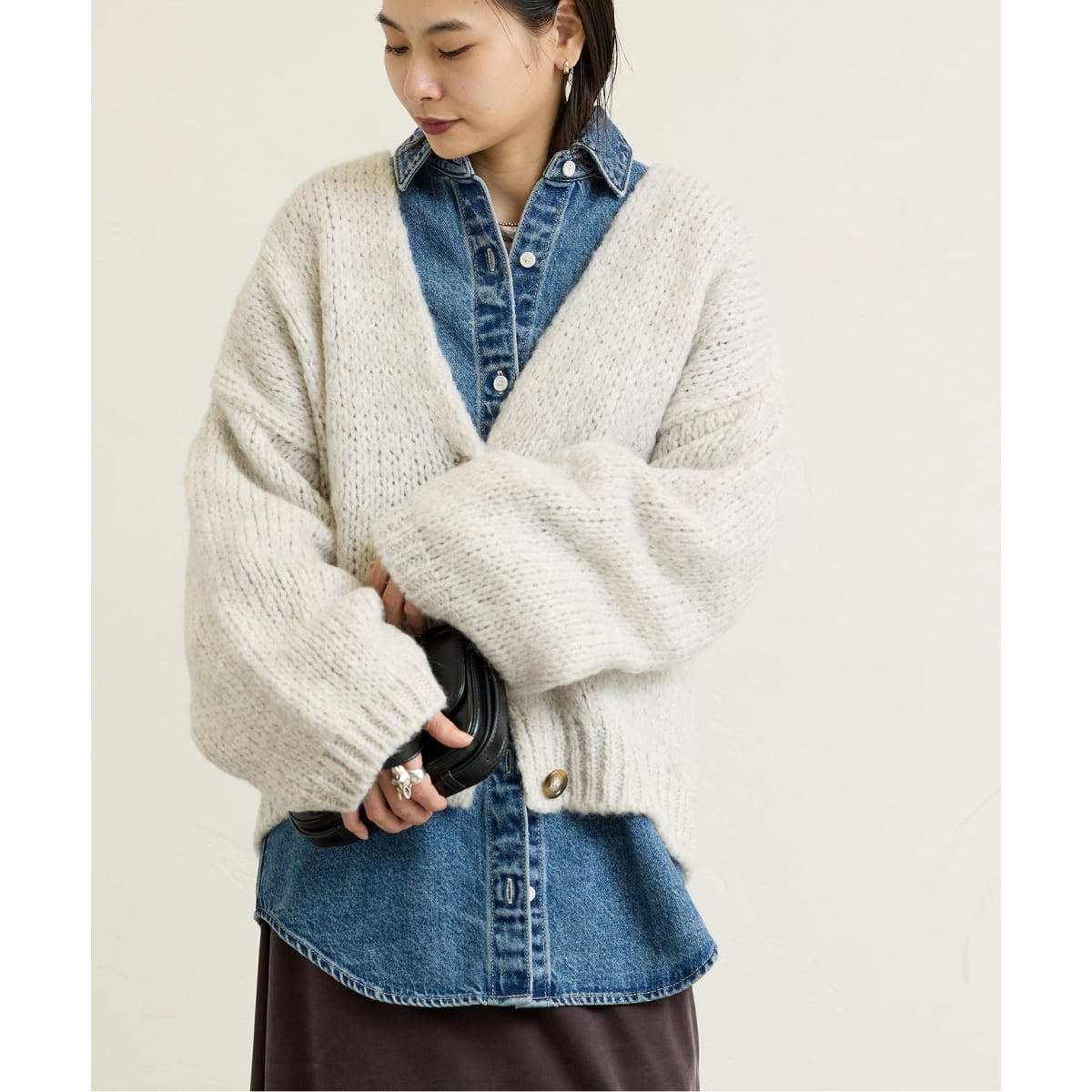 JOURNAL STANDARD アイスコットンワイドＶカーディガン　白 JOURNAL STANDARD（ジャーナルスタンダード）の「アイスコットン