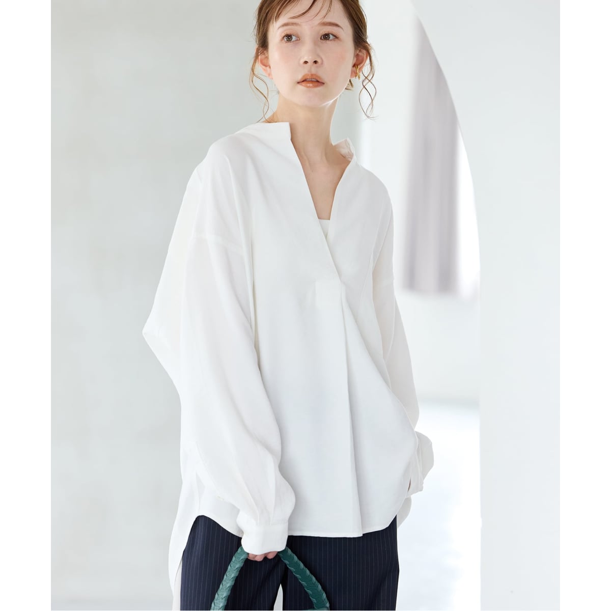 JOURNAL STANDARDシアーレースビッグシャツ ホワイト シアーレースビッグシャツ（シャツ/ブラウス）｜JOURNAL