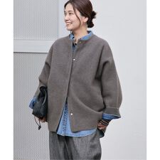 ダブルフェイスコクーンニットジャケット