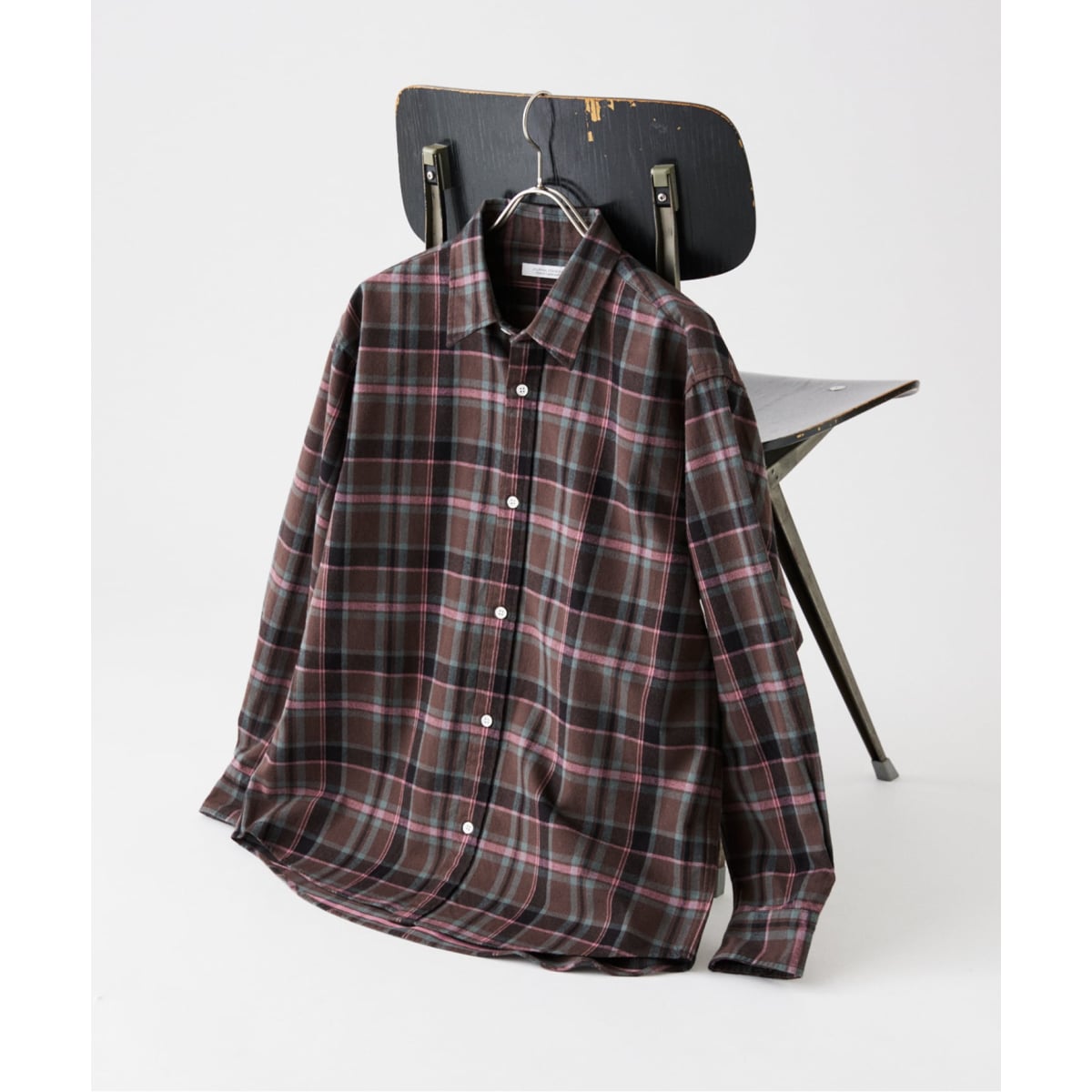 【1299】ジャーナルスタンダード 長袖シャツ メンズ M ワインレッド 長袖フランネルシャツ ワインレッド UNIQLO トップス 長袖シャツ
