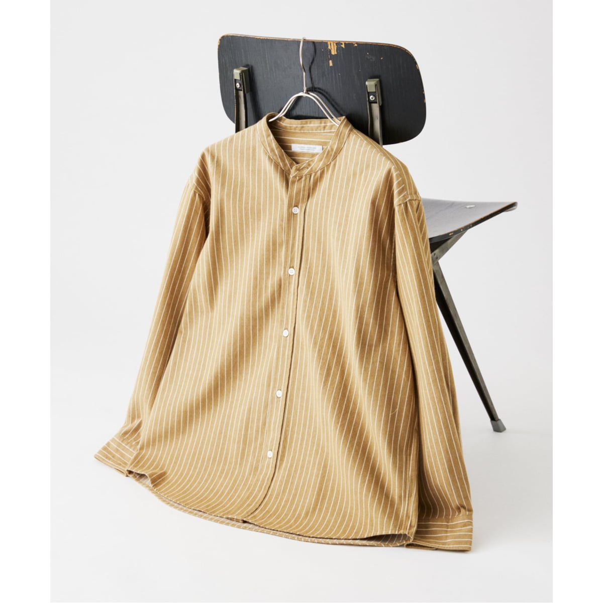 LA BOUCLE 　デシン バンドカラー パターン 半袖シャツ EDIFICE LA BOUCLE（エディフィスラブークル）の「【LA BOUCLE