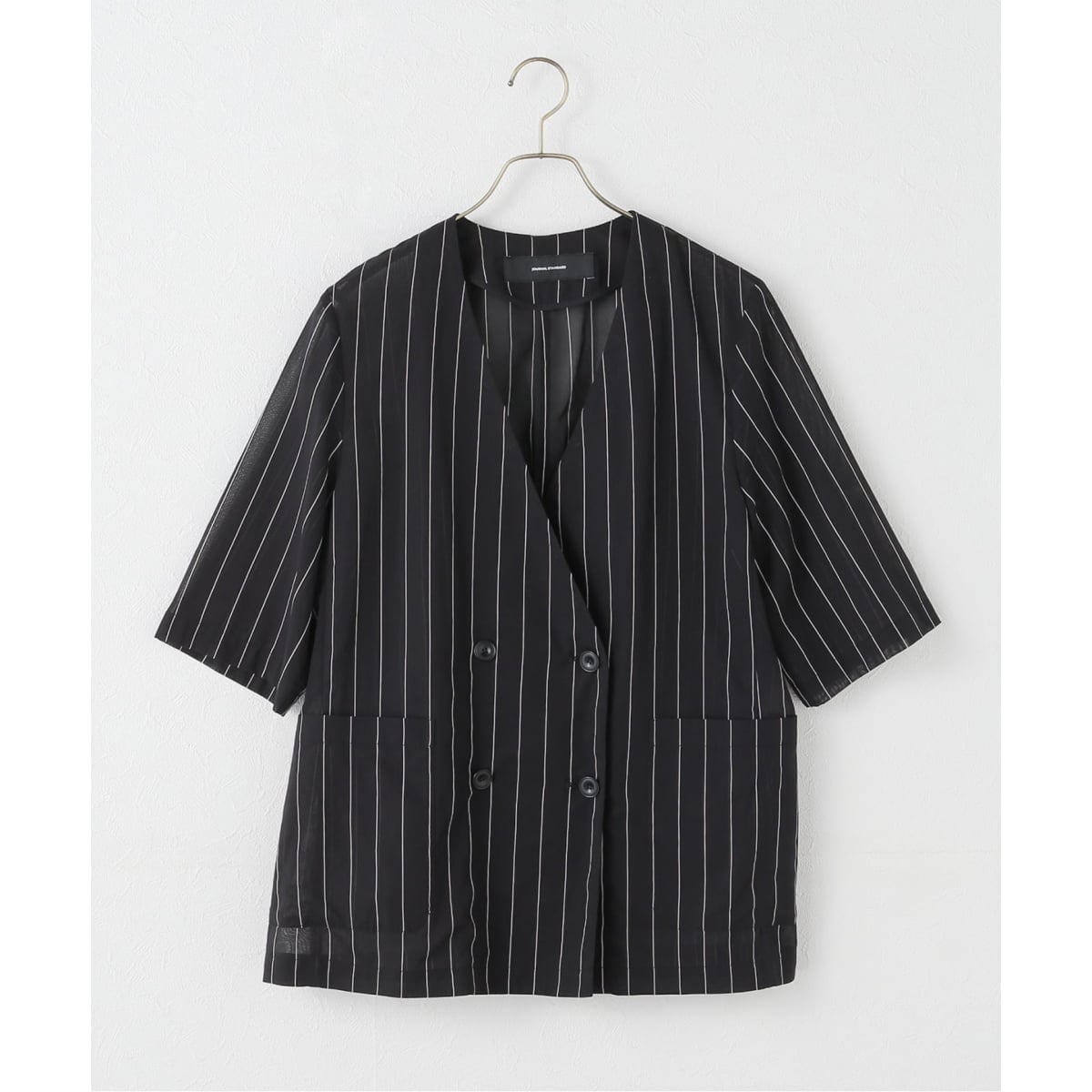 JOURNAL STANDARD ブラック ノーカラージャケット JOURNAL STANDARD relume｜リネンミックスノーカラージャケット