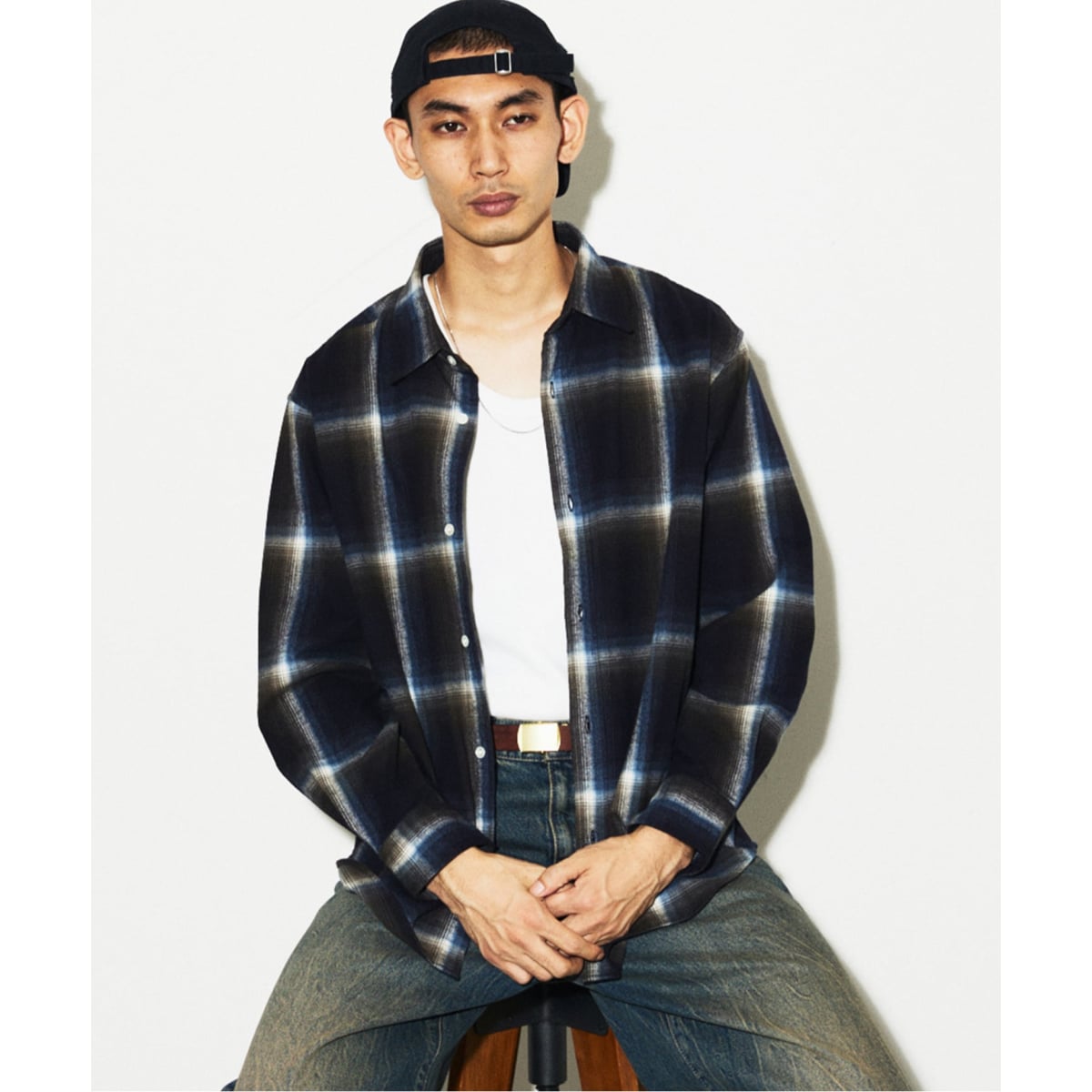 OMBRE CHECK FLANNEL LS SHIRT／オンブレチェック フランネル