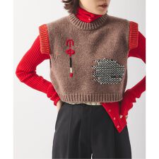 別注【Y.A.Acc】for JS Bicolor knit Vest