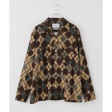 【NOMARHYTHM TEXTILE】 Argyle Open Collar Shirt