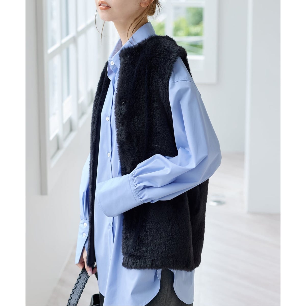 追加2》ダブルフェイスフェザークルーネックベスト | ジャーナル