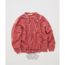 ドロッピング ペイント クルーネック スウェット