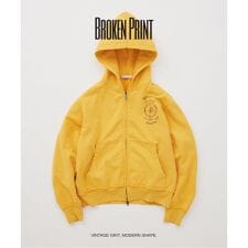 ブロークン プリント ジップ フーディ