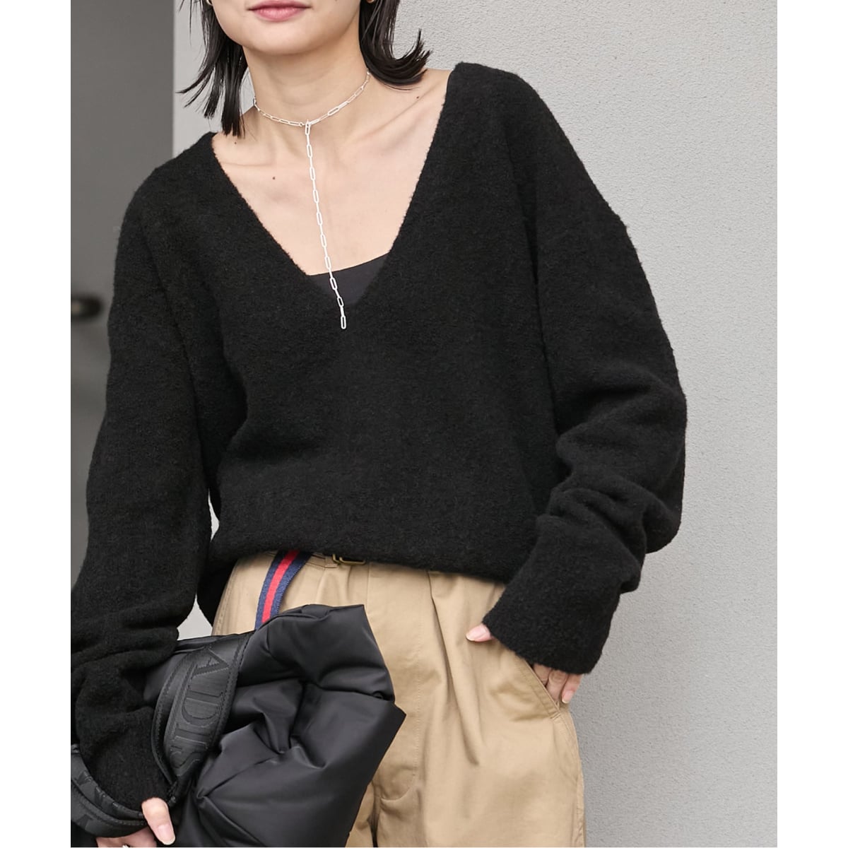 SEEALL / シーオール】HAND OVERSIZED HIGH NECK SWEATER:ニ