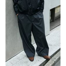 TR モダン ツイル ワイド ストライプ スラックス