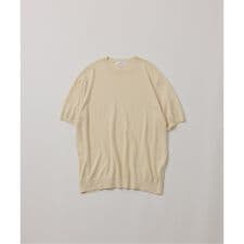 《予約》【FOLL / フォル】cotton cashmere knit tee(mix)