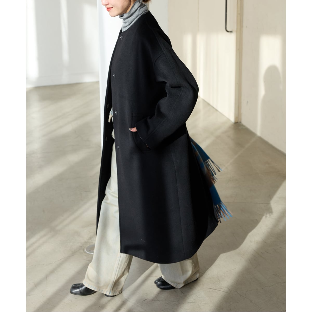 Super160sパフスリーブロングコート | ノーブル(Noble) | マルイウェブ