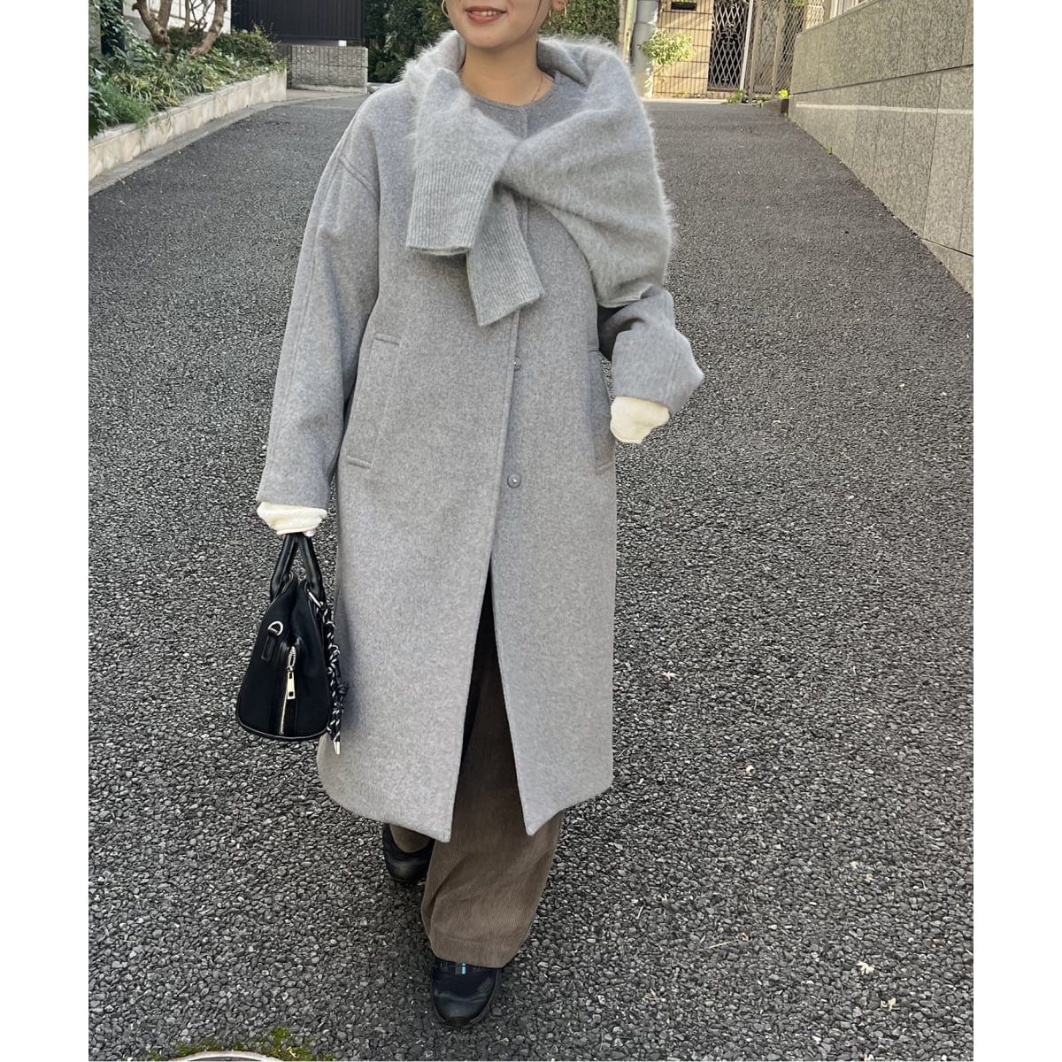 日本製／カシミヤ混】ガウン風ロングコート | インディヴィ(INDIVI