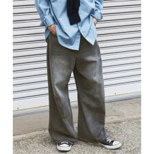 3D グレー 後染め キャノン パンツ