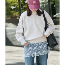 【洗える】スウェットライクニットプルオーバー