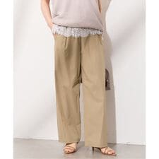 《追加》【撥水/接触冷感/洗える/UVカット】リネンナイロンストレッチワイドパンツ