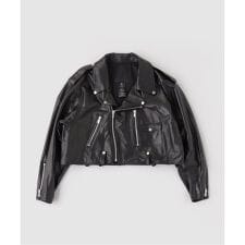 A LEATHER / エーレザー SMU SHORT MOTOR JACKET