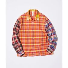 Niche. / ニッチ 別注 マドラスチェック オープンカラー シャツ