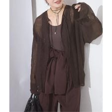 《予約》【osedit】 リネンメッシュ2WAY ブラウス