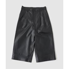 ラム レザー レザー 2トーン パネル クォーター パンツ