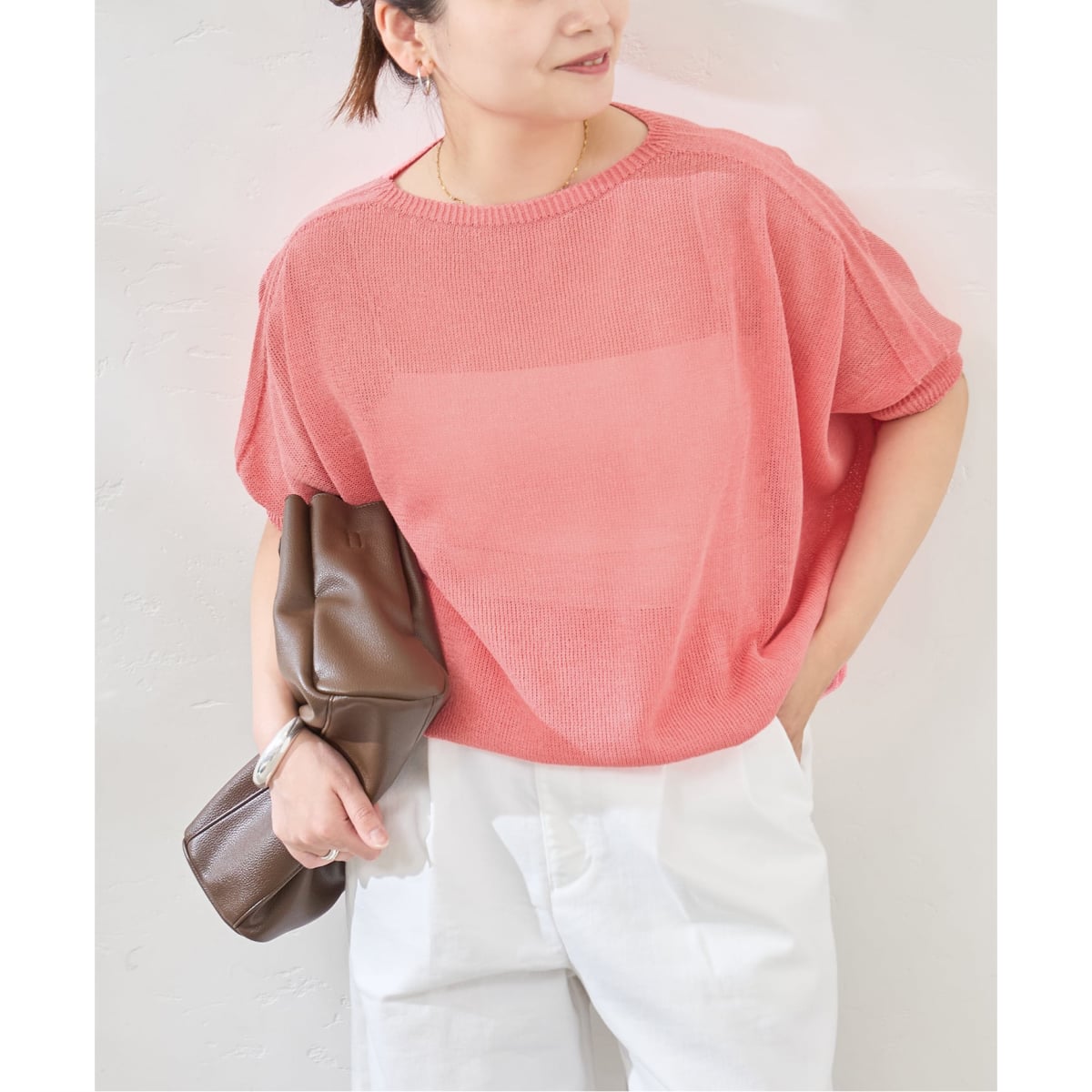 ジャーナルスタンダード　CUT-OFF SWEATプルオーバー　イエナ WEB限定追加2》ウォッシャブルTEXBRID Vプルオーバー（ニット