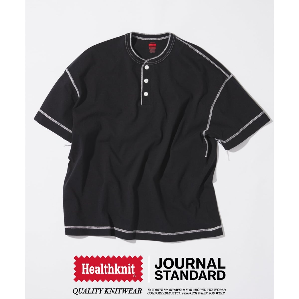 Healthknit / ヘルスニット 別注 ヘンリーネックTシャツ | ジャーナル