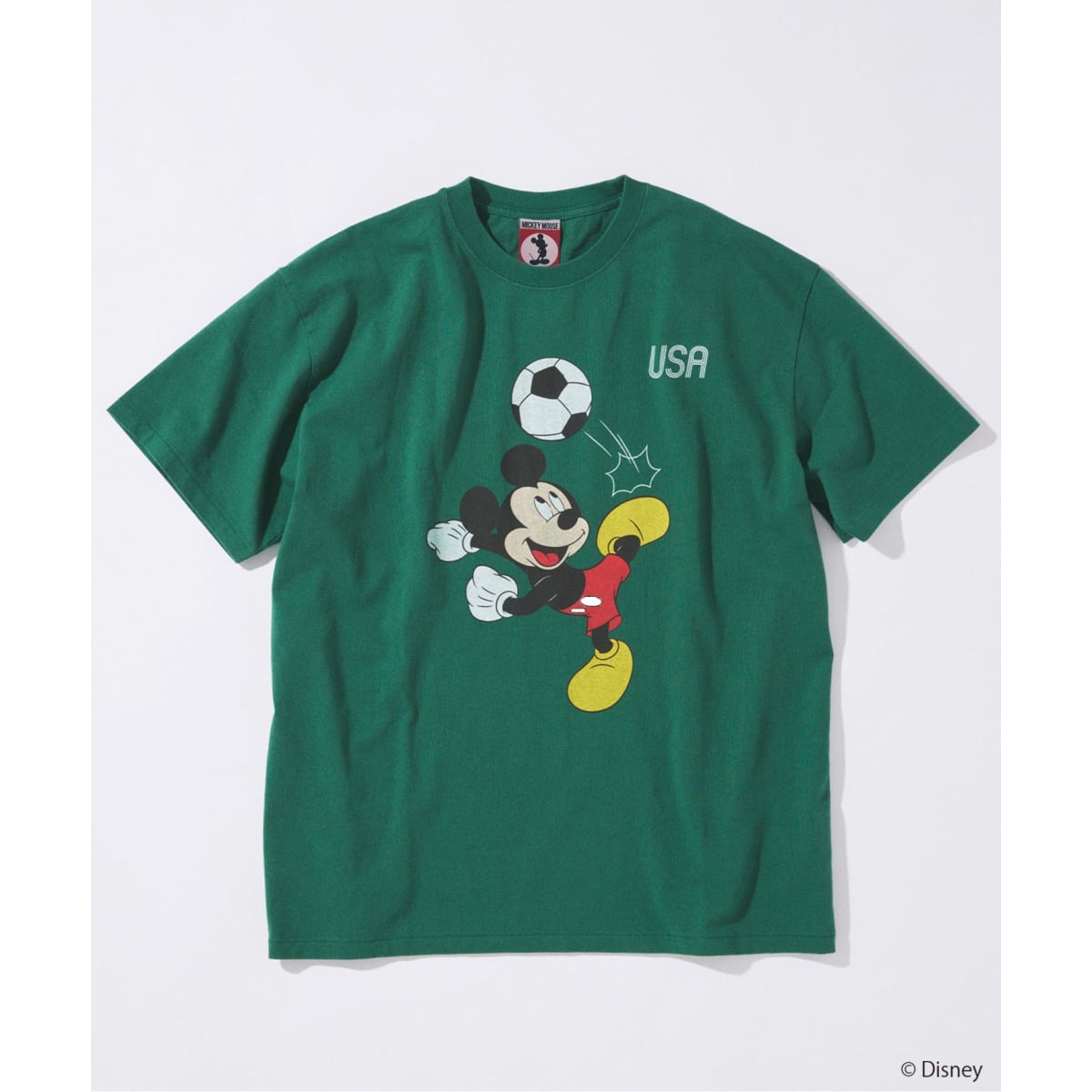 [�}���C]MICKEY MOUSE / �~�b�L�[ �}�E�X �ʒ� �T�b�J�[ �v�����g T�V���c/�W���[�i���X�^���_�[�h�iJOURNAL STANDARD�j �O���[�� B