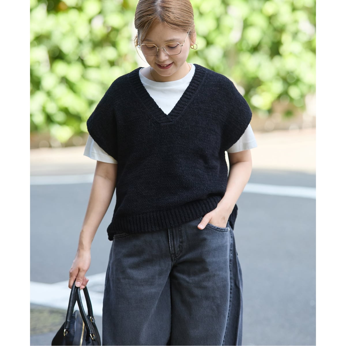 JOURNAL STANDARD ブラックノースリーブベスト ジャーナルスタンダード(JOURNAL STANDARD) ベスト・ジレ (黒色