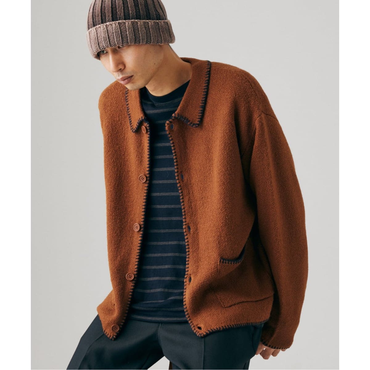 FRANK LEDER / フランク リーダー】GREY LINEN CARDIGAN JACKET
