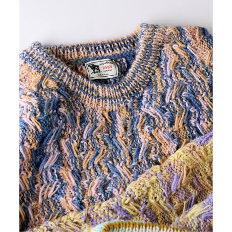 Tie Dye ヨコアミ クルーネック ビッグシルエット ハンドニット 
