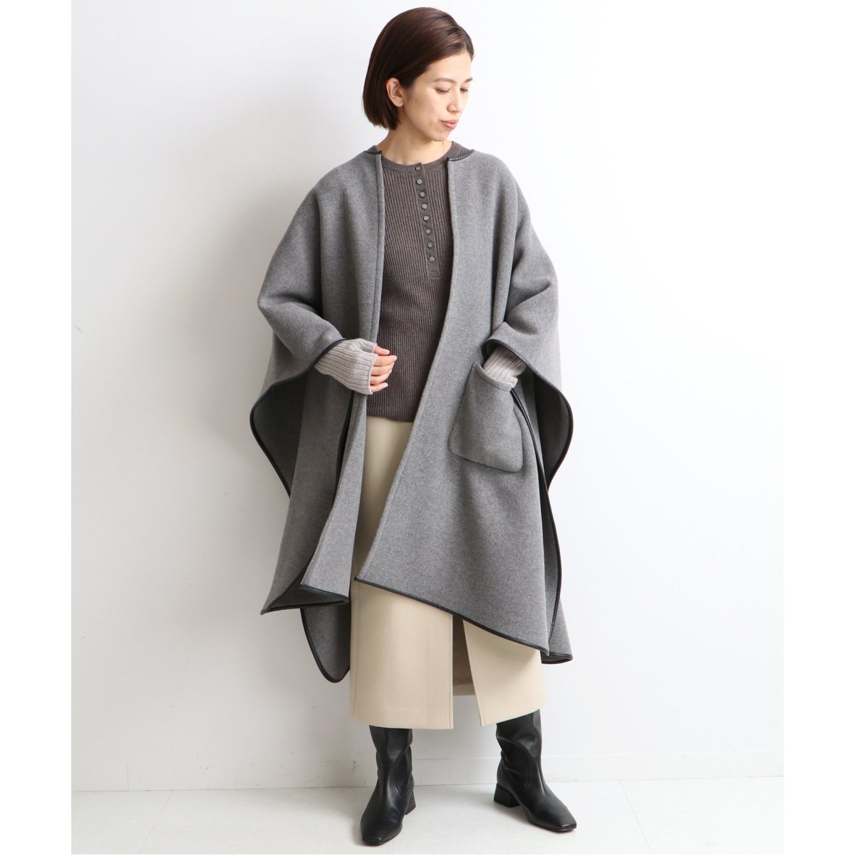 ウールトリミングポンチョ◇ | イエナ(IENA) | マルイウェブチャネル